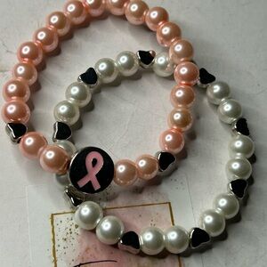 Breast Cancer Awareness Pearl Bracelets